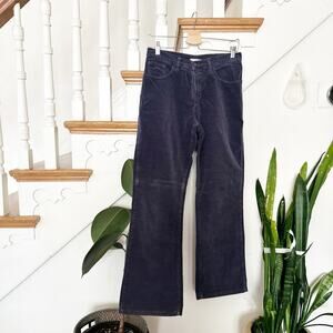 Arline Straight Leg Corduroy Pants Dark Gray Multistretch Cotton Size 32